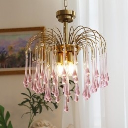 Lampadario in vetro a forma di goccia d'acqua