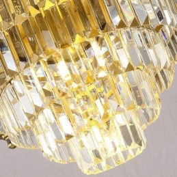 Grande lampadario di cristallo di rame di lusso per porta luci 12+8+4