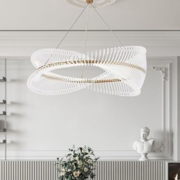Lampada a sospensione circolare a strisce postmoderne