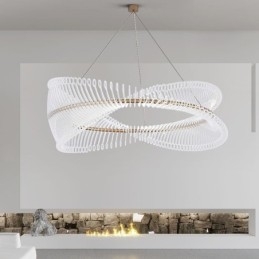 Lampada a sospensione circolare a strisce postmoderne