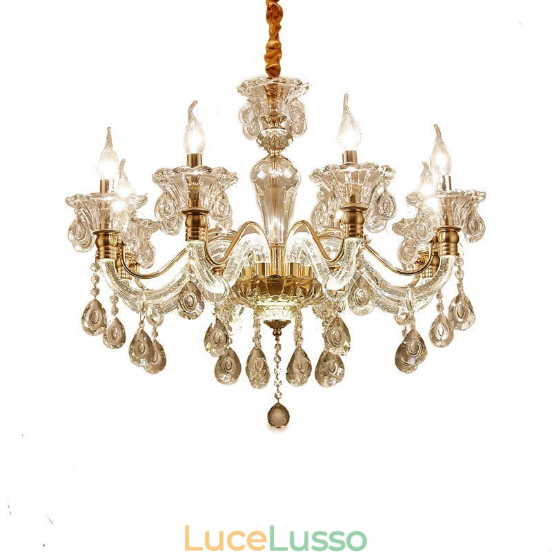 Lampadario di cristallo di lusso Lampadario di cristallo K9 con braccio luminoso