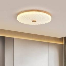 Lampada da soffitto a filo in legno massello moderna semplice rotonda nordica