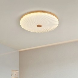 Lampada da soffitto a filo in legno massello moderna semplice rotonda nordica
