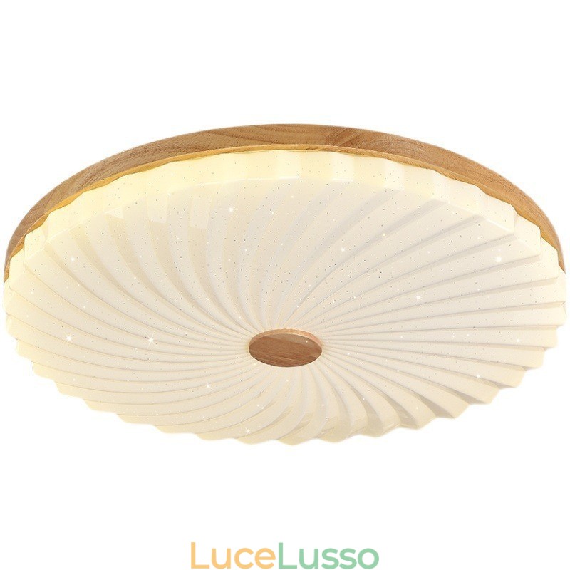 Lampada da soffitto a filo in legno massello moderna semplice rotonda nordica