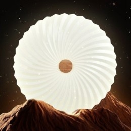 Lampada da soffitto a filo in legno massello moderna semplice rotonda nordica