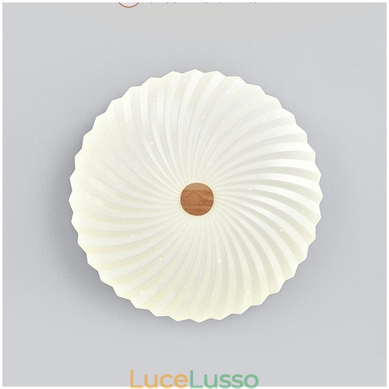Lampada da soffitto a filo in legno massello moderna semplice rotonda nordica