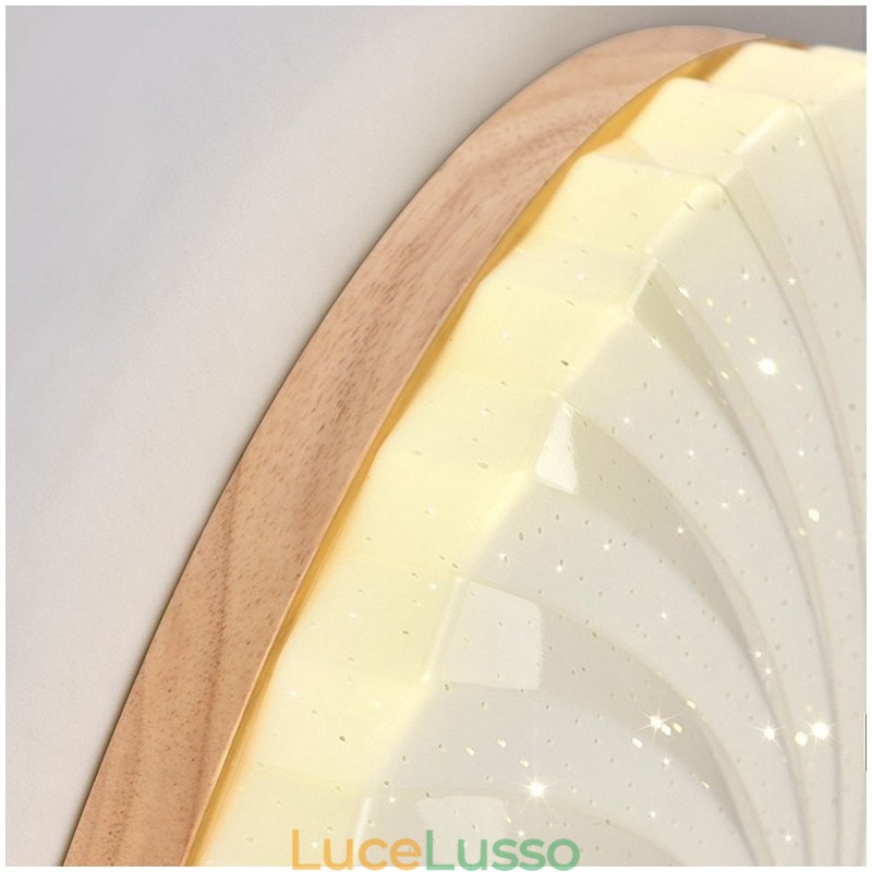Lampada da soffitto a filo in legno massello moderna semplice rotonda nordica