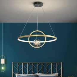 Lampada a sospensione moderna nordica in oro a cerchio