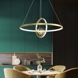 Lampada a sospensione moderna nordica in oro a cerchio
