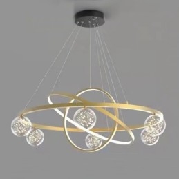 Lampada a sospensione moderna nordica in oro a cerchio