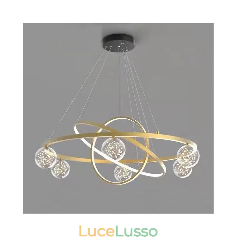Lampada a sospensione moderna nordica in oro a cerchio