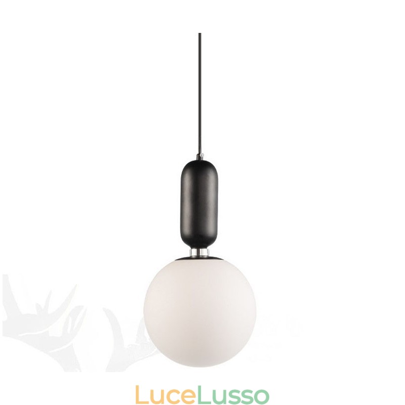 Lampada a sospensione moderna e contemporanea con paralume in vetro