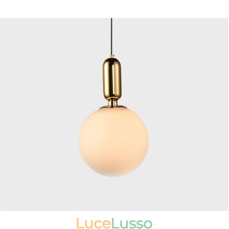 Lampada a sospensione moderna e contemporanea con paralume in vetro