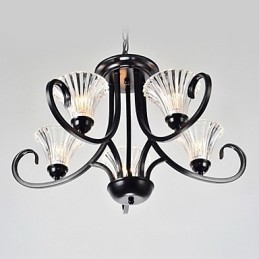 Lampadario vintage in stile europeo a 5 luci con braccio cornuto