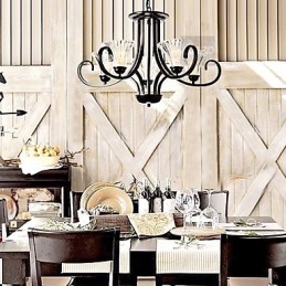 Lampadario vintage in stile europeo a 5 luci con braccio cornuto
