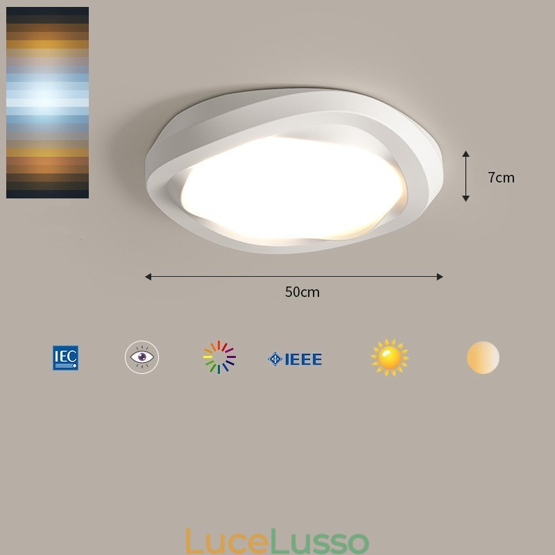 Lampada da soffitto moderna a filo, dimmerabile, con protezione per gli occhi, multicolore, per interni
