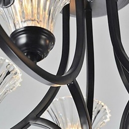 Lampadario vintage in stile europeo a 5 luci con braccio cornuto