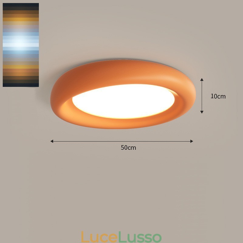 Lampada da soffitto moderna a filo, rotonda, dimmerabile, con protezione per gli occhi, multicolore, illuminazione per interni