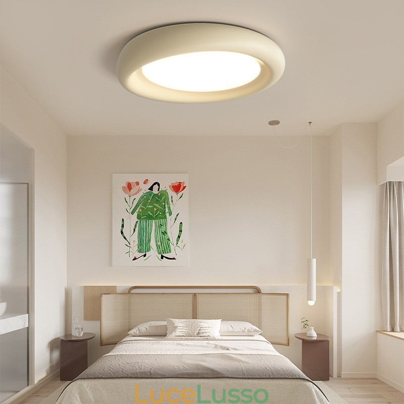 Lampada da soffitto moderna a filo, rotonda, dimmerabile, con protezione per gli occhi, multicolore, illuminazione per interni