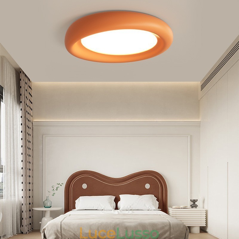 Lampada da soffitto moderna a filo, rotonda, dimmerabile, con protezione per gli occhi, multicolore, illuminazione per interni