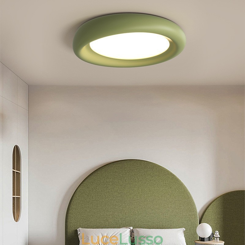 Lampada da soffitto moderna a filo, rotonda, dimmerabile, con protezione per gli occhi, multicolore, illuminazione per interni