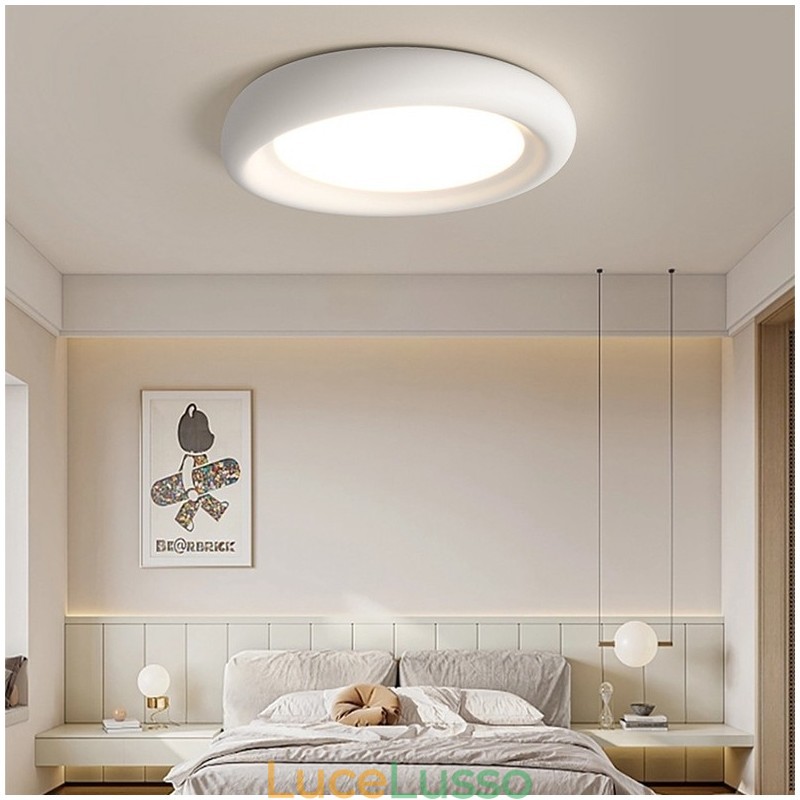 Lampada da soffitto moderna a filo, rotonda, dimmerabile, con protezione per gli occhi, multicolore, illuminazione per interni