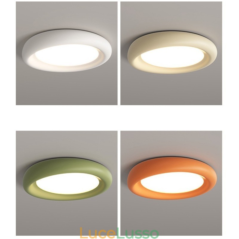 Lampada da soffitto moderna a filo, rotonda, dimmerabile, con protezione per gli occhi, multicolore, illuminazione per interni