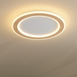 Lampada da soffitto moderna in legno tondo da montare a filo, apparecchio di illuminazione per interni