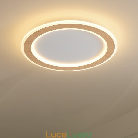 Lampada da soffitto moderna in legno tondo da montare a filo, apparecchio di illuminazione per interni Lampada da soffitto moderna in legno tondo da montare a filo, apparecchio di illuminazione per interni