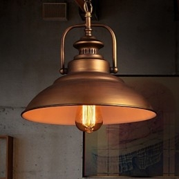 Lampada a sospensione retrò con paralume in metallo in stile vecchia fabbrica