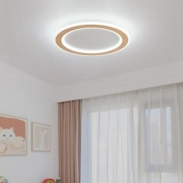 Lampada da soffitto moderna in legno tondo da montare a filo, apparecchio di illuminazione per interni