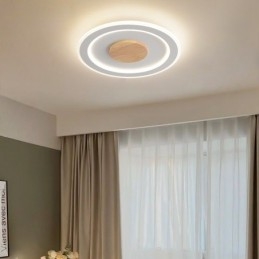 Lampada da soffitto moderna in legno tondo da montare a filo, apparecchio di illuminazione per interni