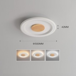 Lampada da soffitto moderna in legno tondo da montare a filo, apparecchio di illuminazione per interni