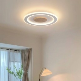 Lampada da soffitto moderna in legno tondo da montare a filo, apparecchio di illuminazione per interni