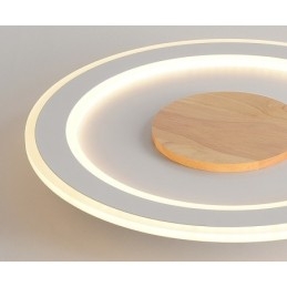 Lampada da soffitto moderna in legno tondo da montare a filo, apparecchio di illuminazione per interni