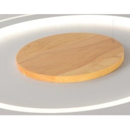 Lampada da soffitto moderna in legno tondo da montare a filo, apparecchio di illuminazione per interni