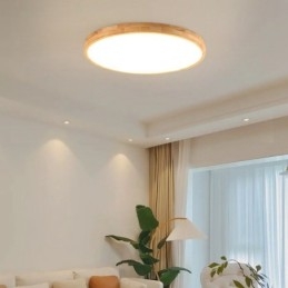 Lampada da soffitto moderna in legno tondo da montare a filo, apparecchio di illuminazione per interni