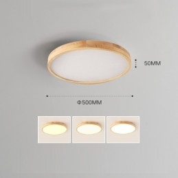 Lampada da soffitto moderna in legno tondo da montare a filo, apparecchio di illuminazione per interni