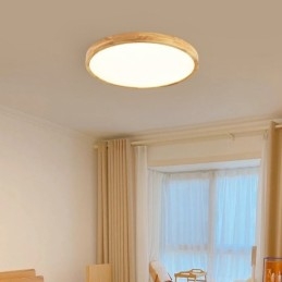 Lampada da soffitto moderna in legno tondo da montare a filo, apparecchio di illuminazione per interni