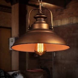 Lampada a sospensione retrò con paralume in metallo in stile vecchia fabbrica