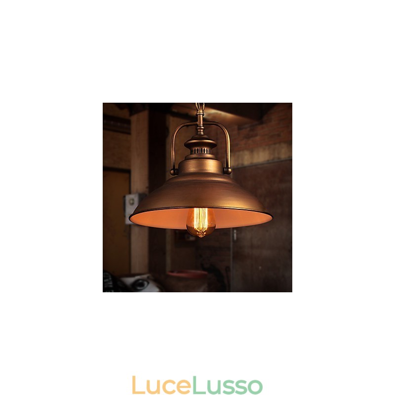 Lampada a sospensione retrò con paralume in metallo in stile vecchia fabbrica