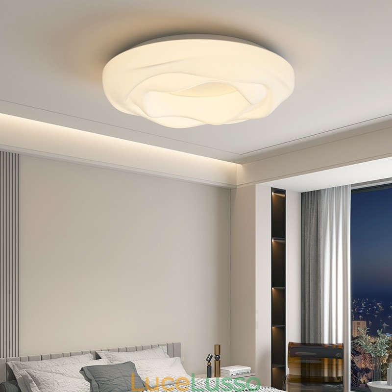 Lampada da soffitto moderna rotonda dimmerabile da montare a filo, apparecchio di illuminazione per interni