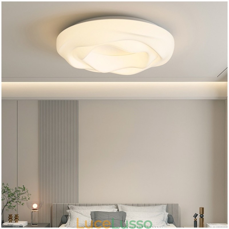 Lampada da soffitto moderna rotonda dimmerabile da montare a filo, apparecchio di illuminazione per interni