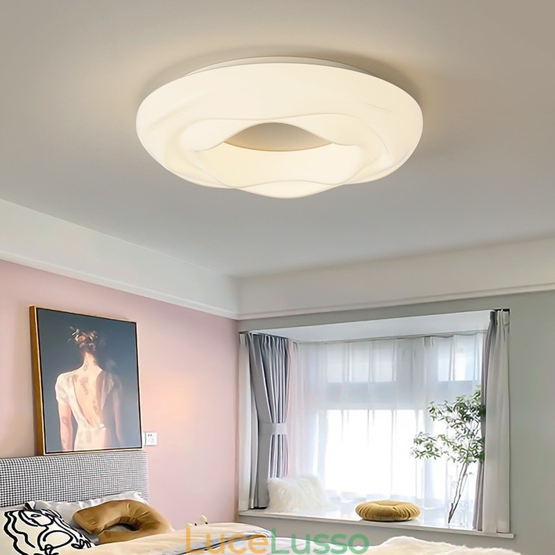 Lampada da soffitto moderna rotonda dimmerabile da montare a filo, apparecchio di illuminazione per interni