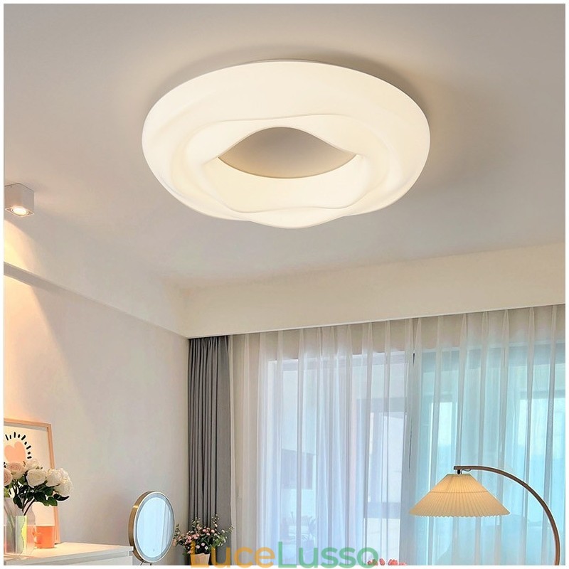 Lampada da soffitto moderna rotonda dimmerabile da montare a filo, apparecchio di illuminazione per interni