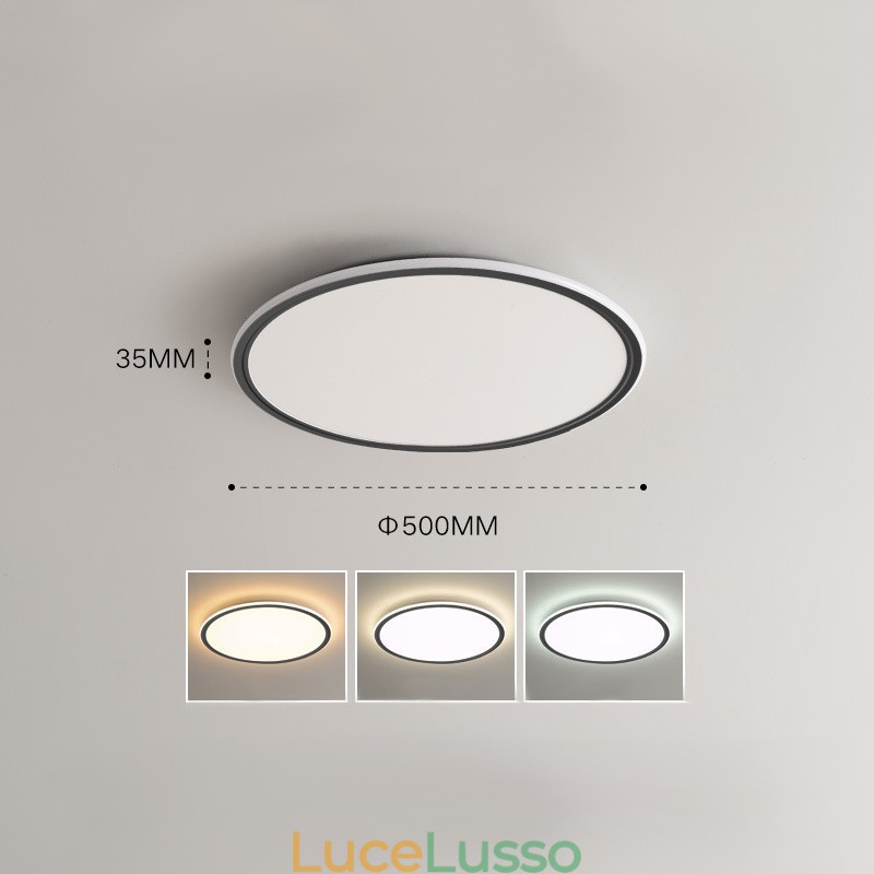 Lampada da soffitto dimmerabile per interni con protezione completa degli occhi rotonda da 3,5 cm di spessore nordica