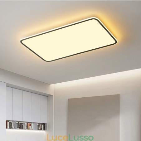 Moderna lampada da soffitto rettangolare dimmerabile di grandi dimensioni da montare a filo, apparecchio di illuminazione per interni Moderna lampada da soffitto rettangolare dimmerabile di grandi dimensioni da montare a filo, apparecchio di illuminazione per interni