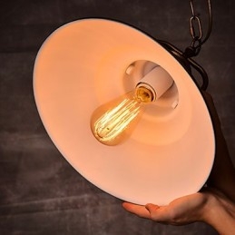 Lampada a sospensione retrò con paralume in metallo in stile vecchia fabbrica