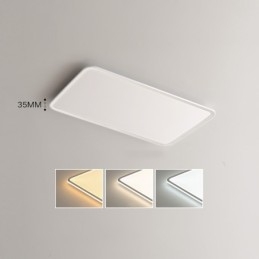 Moderna lampada da soffitto rettangolare dimmerabile di grandi dimensioni da montare a filo, apparecchio di illuminazione per interni