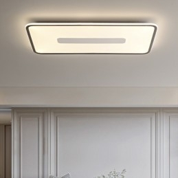 Moderna lampada da soffitto rettangolare dimmerabile di grandi dimensioni con montaggio a filo, protezione completa degli occhi